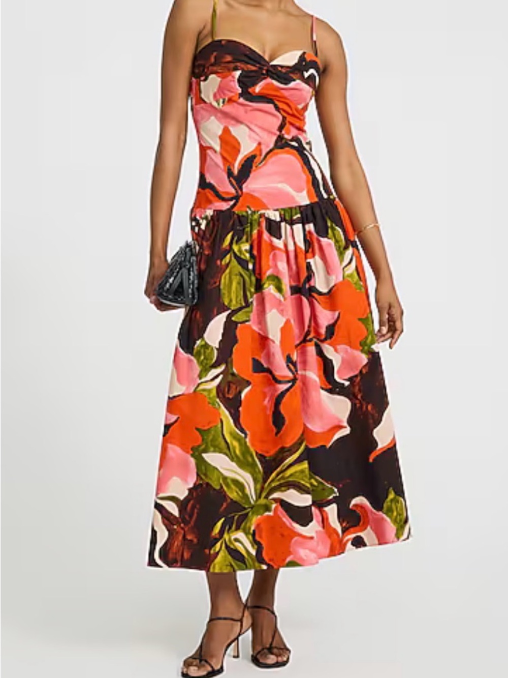Express Floral Maxi Dress in Pink & Orange